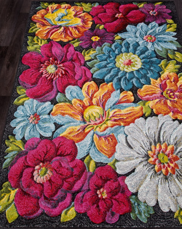 Ковер российский C075 RIO (Полипропилен, красный, черный, серый)