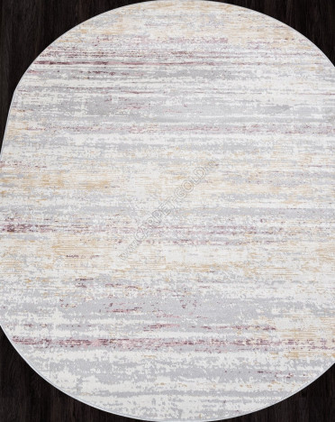 Ковер российский F026 ZUMMA (PP Heatset Высокоплотный, серый, розовый) овальный