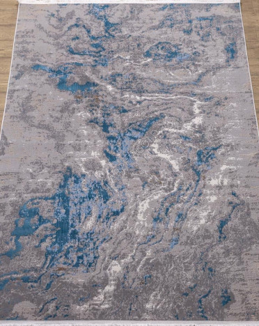 Ковер российский 27722-23346 Лакшери (PP Heatset Высокоплотный, серый, голубой)