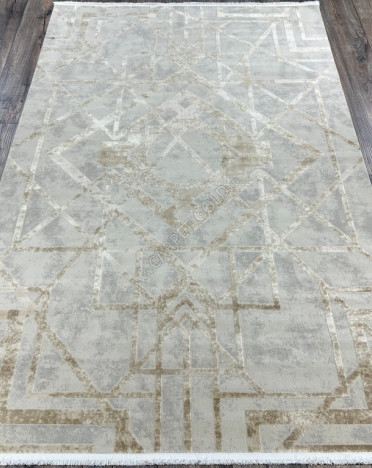 Ковер турецкий 04041A JULIA (Вискоза, бежевый, серый)