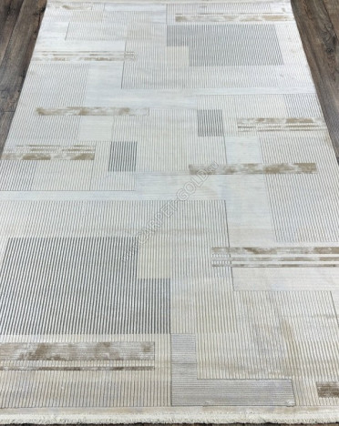 Ковер турецкий 04714A JULIA (Вискоза, бежевый, серый)