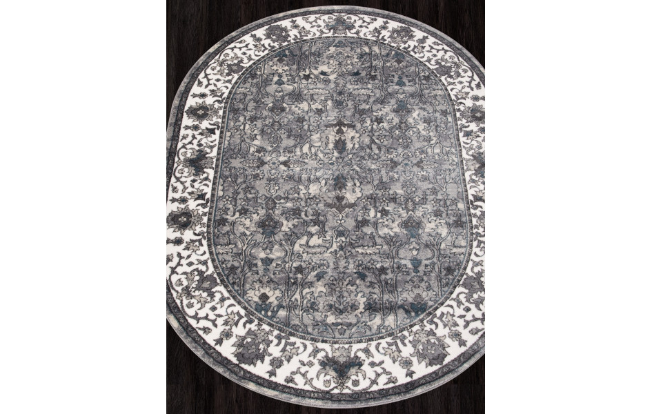 Ковер D741 - CREAM-GRAY - Овал - коллекция ATLANTIS