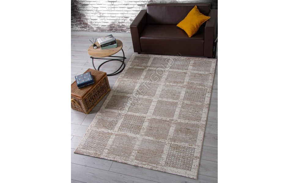 Ковер 04251A - BEIGE FDY / CREAM HB - Прямоугольник - коллекция NOVA